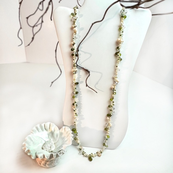 Saks 5th Ave Necklace Water Pearls & Semi Precious Stones - Picture 3 of 7